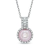 Thumbnail Image 0 of 7.5-8.0mm Pink Freshwater Cultured Pearl and Lab-Created White Sapphire Pendant in Sterling Silver