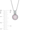 Thumbnail Image 1 of 7.5-8.0mm Pink Freshwater Cultured Pearl and Lab-Created White Sapphire Pendant in Sterling Silver