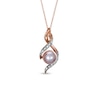Thumbnail Image 0 of 7.5-8.0mm Pink Freshwater Cultured Pearl and Diamond Accent Pendant in 10K Rose Gold