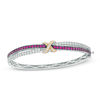 Thumbnail Image 0 of Lab-Created Ruby and White Sapphire Bangle in Sterling Silver