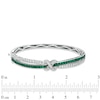 Thumbnail Image 1 of Lab-Created Emerald and White Sapphire Bangle in Sterling Silver