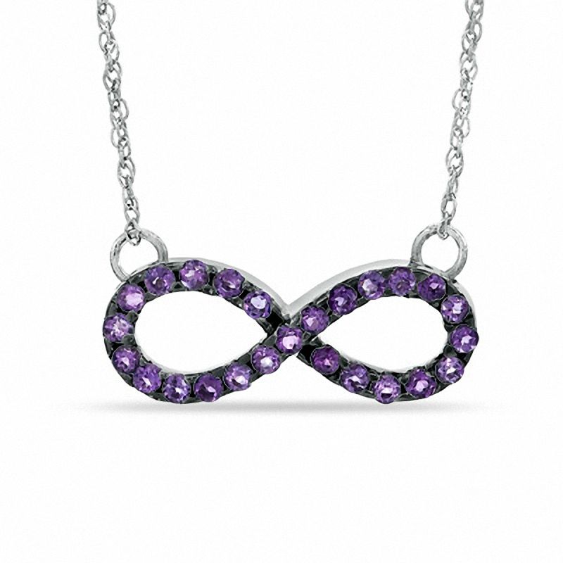 Amethyst Infinity Necklace in Sterling Silver