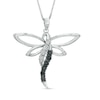 Thumbnail Image 0 of 0.05 CT. T.W. Black and White Diamond Dragonfly Pendant in Sterling Silver