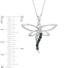 Thumbnail Image 1 of 0.05 CT. T.W. Black and White Diamond Dragonfly Pendant in Sterling Silver