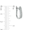 Thumbnail Image 1 of 0.50 CT. T.W. Diamond Starburst Oval Hoop Earrings in 10K White Gold