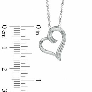 Diamond Accent Tilted Heart Pendant in 10K Gold