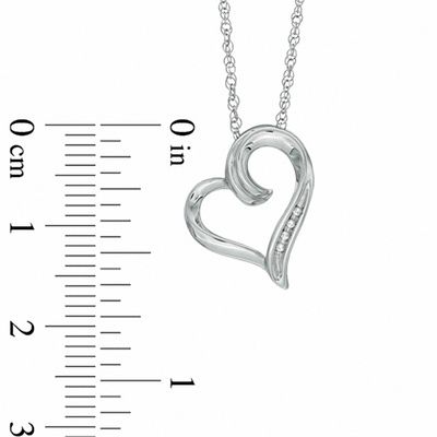 Diamond Accent Tilted Heart Pendant in 10K Gold