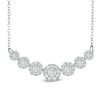 Thumbnail Image 0 of 1.00 CT. T.W. Diamond Seven Stone Frame Necklace in 10K White Gold