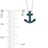 TEENYTINY™ Enhanced Blue Diamond Accent Anchor Pendant in Sterling Silver - 17"