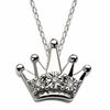 Thumbnail Image 0 of TEENYTINY™ Diamond Accent Crown Pendant in Sterling Silver - 17"