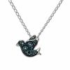 Thumbnail Image 0 of TEENYTINY™ Enhanced Blue Diamond Accent Dove Pendant in Sterling Silver - 17"