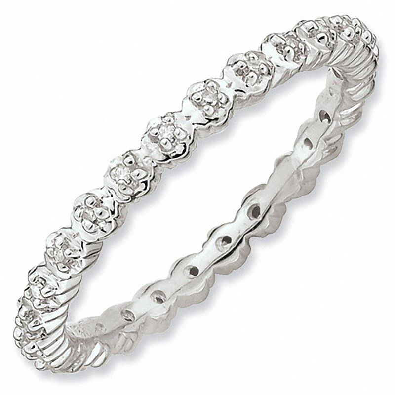Stackable Expressions™ Diamond Accent Classic Eternity Band in Sterling Silver|Peoples Jewellers