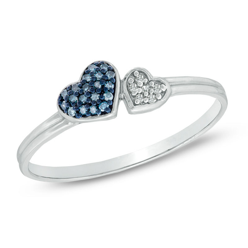 Genuine Diamond Accent Double shops Heart Sterling Ring