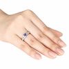 Thumbnail Image 2 of 5.0mm Heart-Shaped Tanzanite and Diamond Accent Ring in Sterling Silver