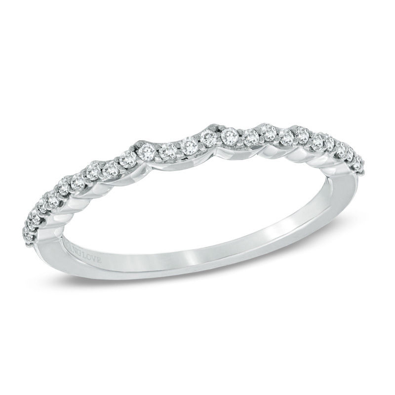 Vera Wang Love Collection 0.16 CT. T.W. Diamond Scalloped Wedding Band in 14K White Gold|Peoples Jewellers