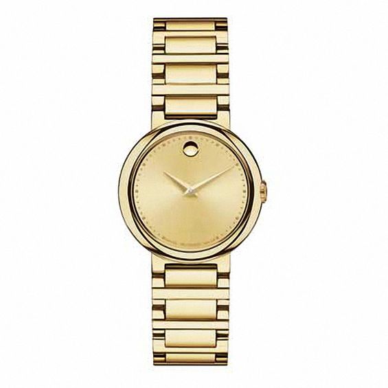 Ladies Movado Concerto Museum Dial Gold Tone Watch Model