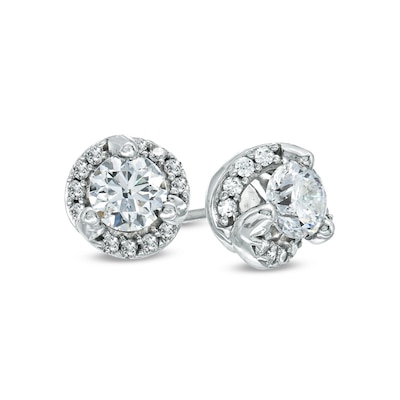 0.80 CT. T.W. Diamond Swirl Stud Earrings in 10K White Gold