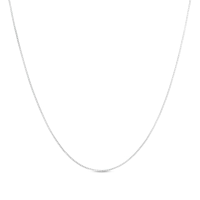 Ladies' Adjustable 0.8mm Box Chain Necklace in Sterling Silver - 22"