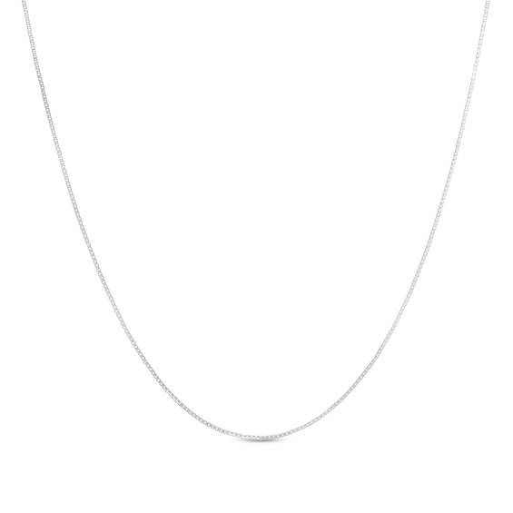 Ladies' Adjustable 0.8mm Box Chain Necklace in Sterling Silver - 22"