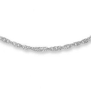 Ladies' 1.5mm Adjustable Singapore Chain Necklace in Sterling Silver - 22"