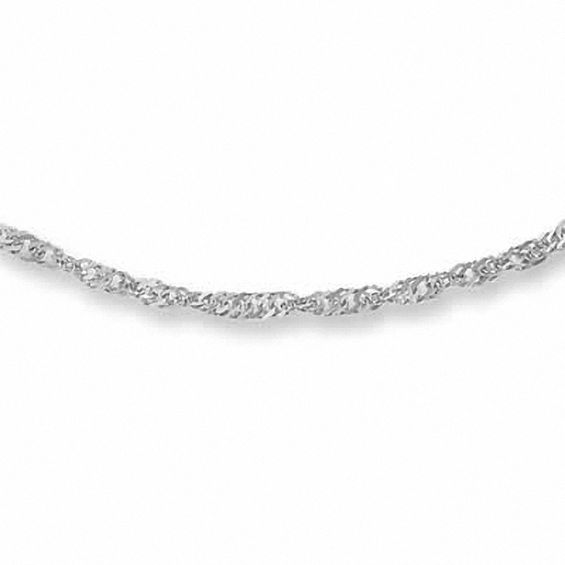 Ladies' 1.5mm Adjustable Singapore Chain Necklace in Sterling Silver - 22"