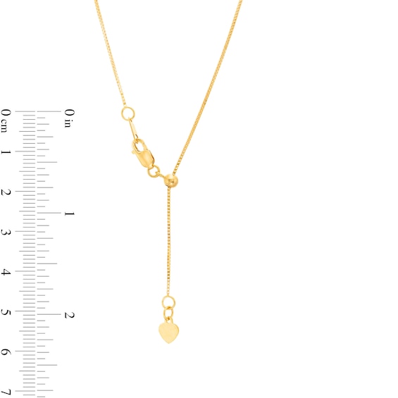 Ladies' 0.7mm Adjustable Box Chain Necklace in 10K Gold