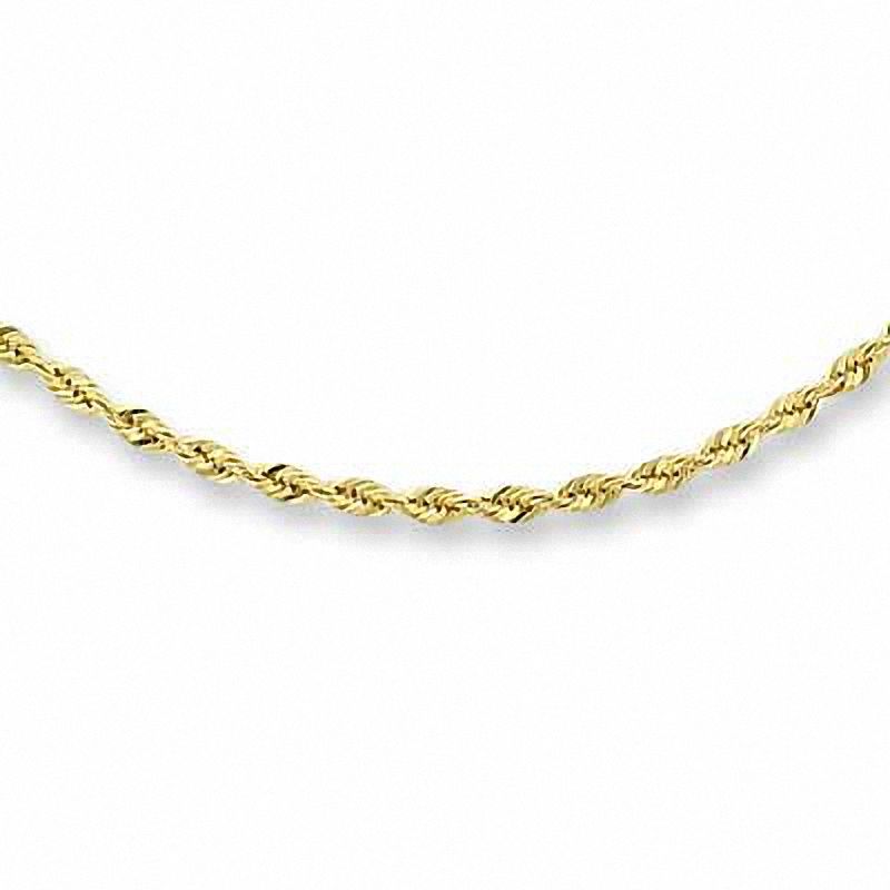 1.0mm Adjustable Rope Chain Necklace in 10K Gold - 22"