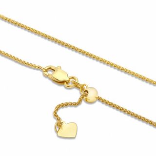 1.0mm Adjustable Wheat Chain Necklace in 10K Gold - 22"