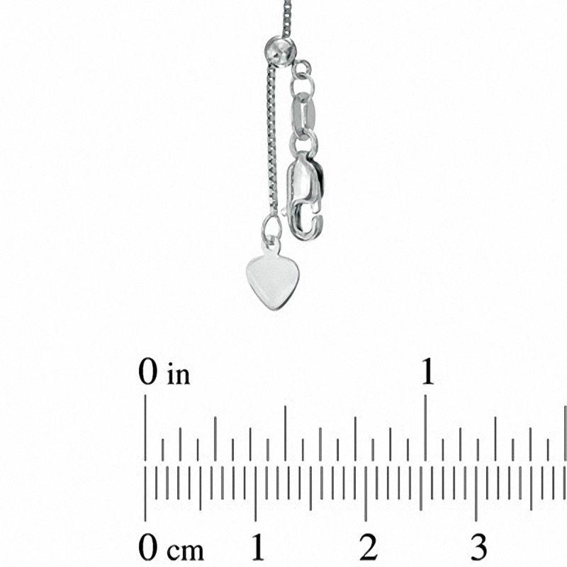 Main Image 2 of 0.85mm Adjustable Box Chain Necklace in 10K White Gold - 22&quot;