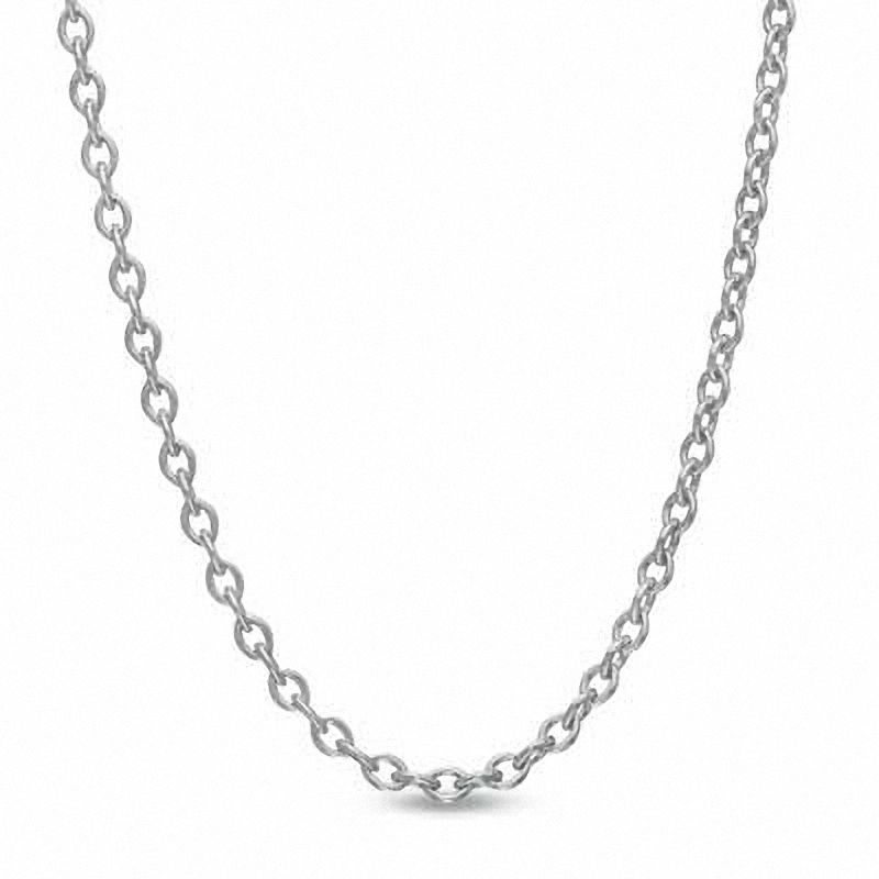 0.9mm Adjustable Cable Chain Necklace in 10K White Gold - 22"