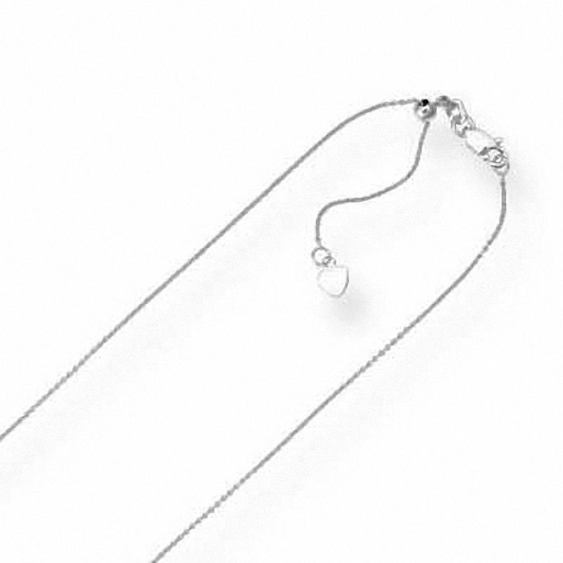 0.9mm Adjustable Cable Chain Necklace in 10K White Gold - 22"