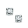 Thumbnail Image 0 of 0.80 CT. T.W. Princess-Cut Diamond Frame Stud Earrings in 10K White Gold