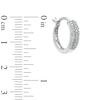 Thumbnail Image 1 of 0.09 CT. T.W. Diamond Triple Row Hoop Earrings in Sterling Silver