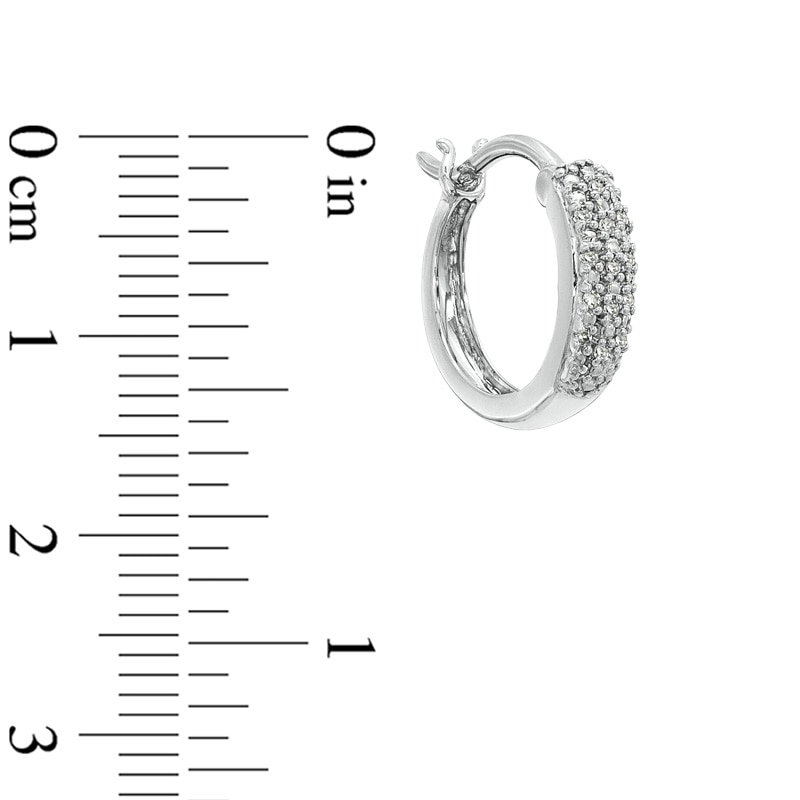 0.09 CT. T.W. Diamond Triple Row Hoop Earrings in Sterling Silver|Peoples Jewellers