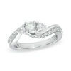 Thumbnail Image 0 of 0.75 CT. T.W. Diamond Three Stone Swirl Engagement Ring in 14K White Gold