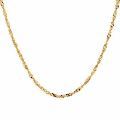 1.0mm Singapore Chain Necklace in 10K Gold - 18"