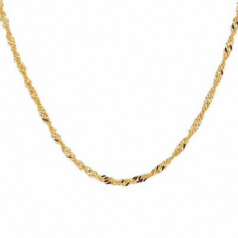 Main Image 1 of 1.7mm Singapore Chain Necklace in 10K Gold - 20&quot;