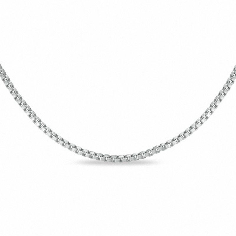 0.45mm Box Chain Necklace in 10K White Gold - 18"