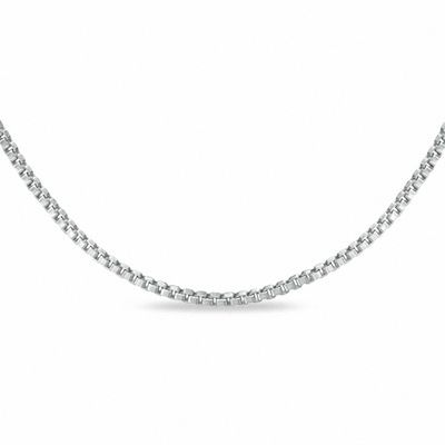 0.8mm Box Chain Necklace in 10K White Gold - 18"