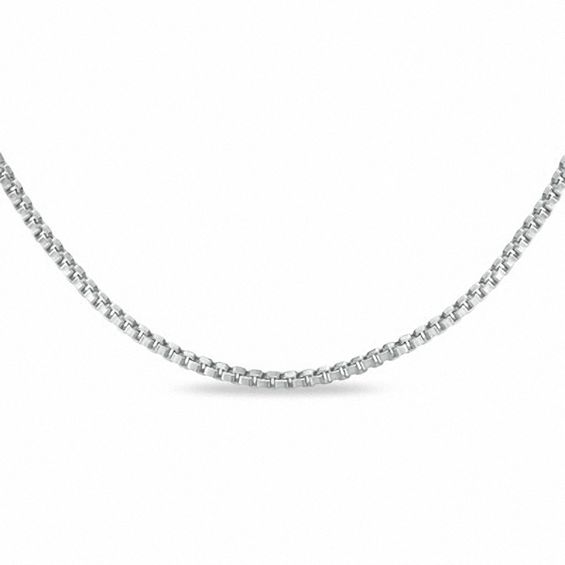 1.0mm Box Chain Necklace in 10K White Gold