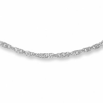 1.0mm Singapore Chain Necklace in 10K White Gold - 18"