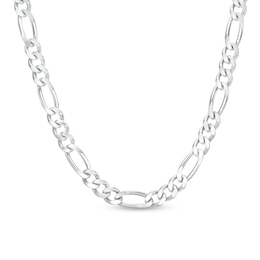 Men's 6.5mm Figaro Chain Necklace in Sterling Silver - 22&quot;