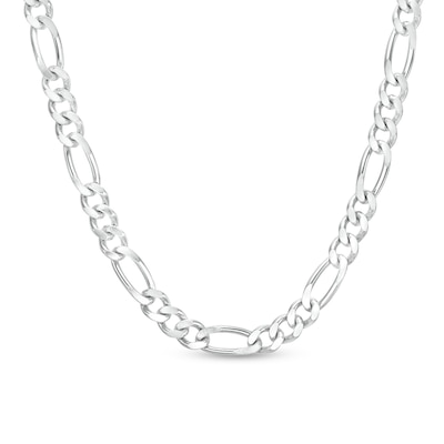 Men's 6.5mm Figaro Chain Necklace in Sterling Silver - 22"