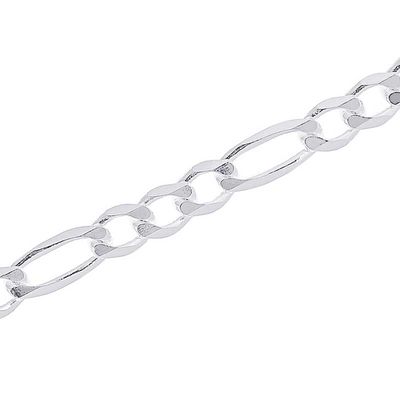 9.5mm Figaro Chain Necklace in Sterling Silver - 24"