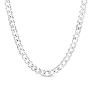 Men's 7.0mm Curb Chain Necklace in Sterling Silver - 22"