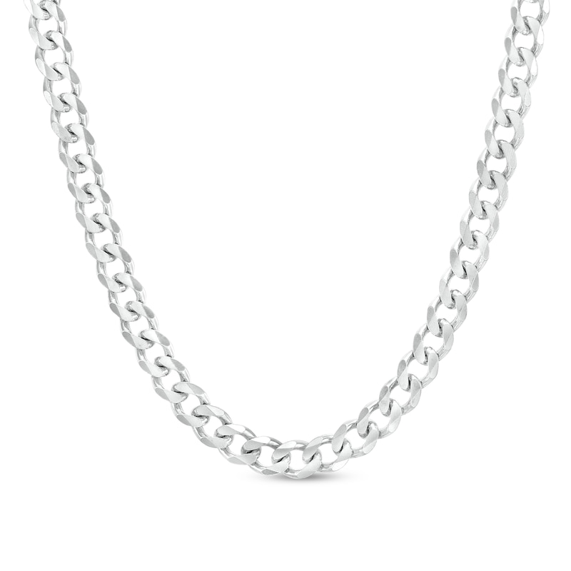 6 mm Silver-Tone Stainless Steel Cuban Chain Necklace, In stock!