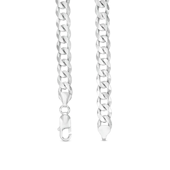 Men's 7.0mm Curb Chain Necklace in Sterling Silver - 22"