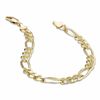 Thumbnail Image 1 of Men's 5.0mm Figaro Chain Bracelet in 10K Gold - 8.5"