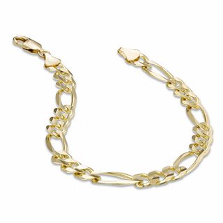 Men's 5.0mm Figaro Chain Bracelet in 10K Gold - 8.5"