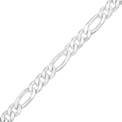 Men's 7.0mm Figaro Chain Bracelet in Sterling Silver - 8.5"